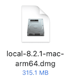 ダウンロードフォルダ内のLocalのDMGファイル